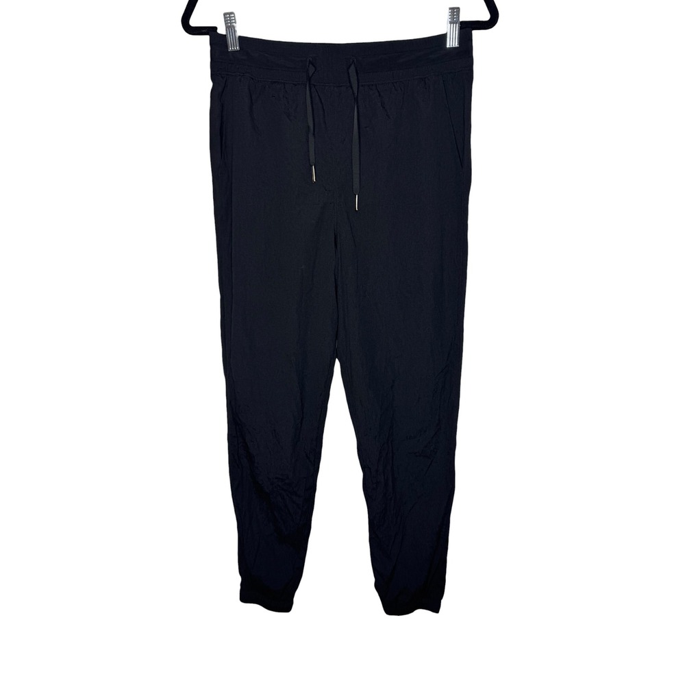 Lululemon In Depth Jogger 28" Black Textured High Rise Pants Size 6 W5AJRS